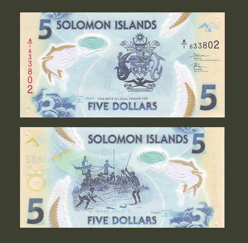 Solomon Islands 5 Dollars 2019 P38b UNC, Polymer