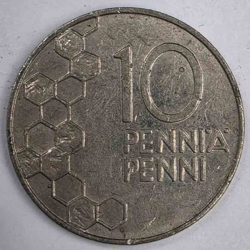 Finland 10 Pennia 1990 KM#65