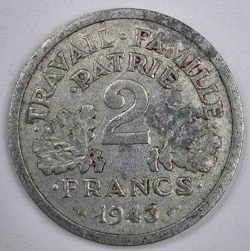 Francs 2 Francs 1943 KM#904.1
