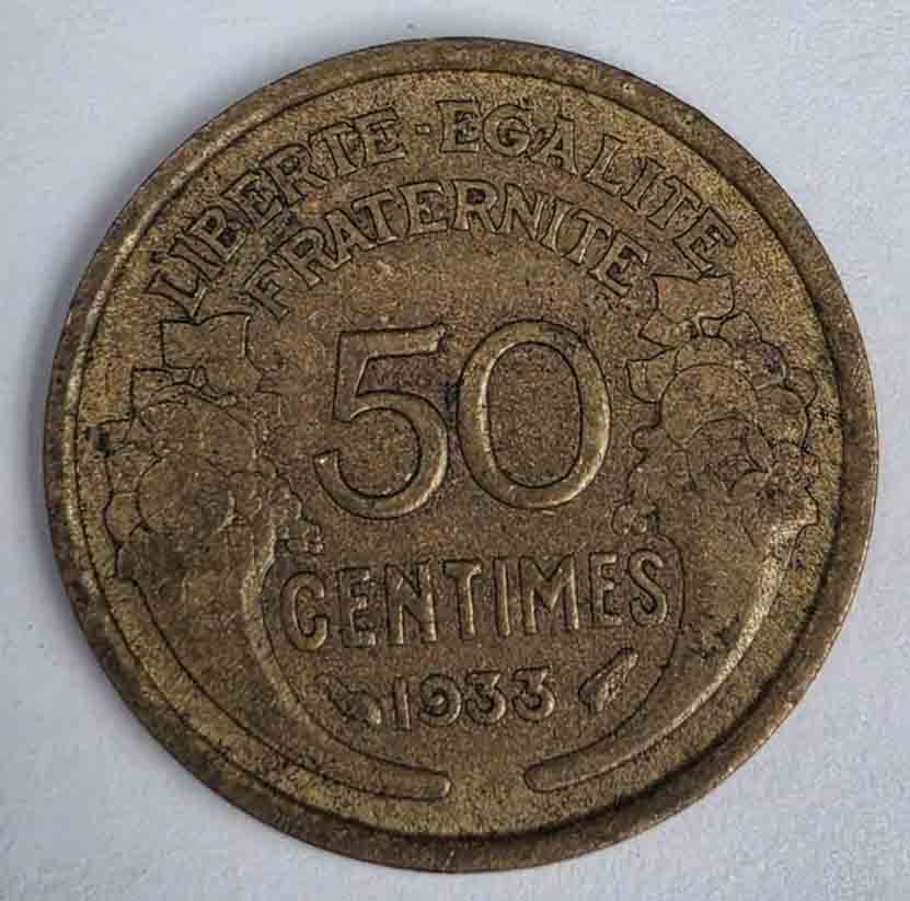 France 50 centimes 1933 KM#894.1