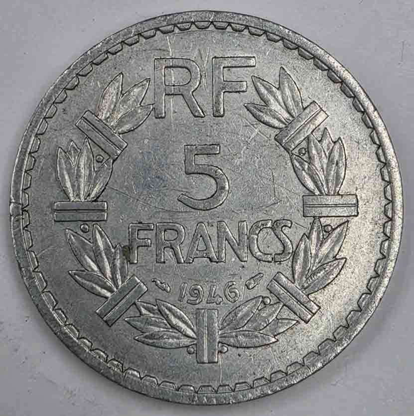 France 5 Francs 1946 KM#888b.1