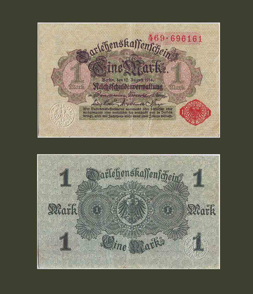 Germany 1 Mark 1914 P51 XF+