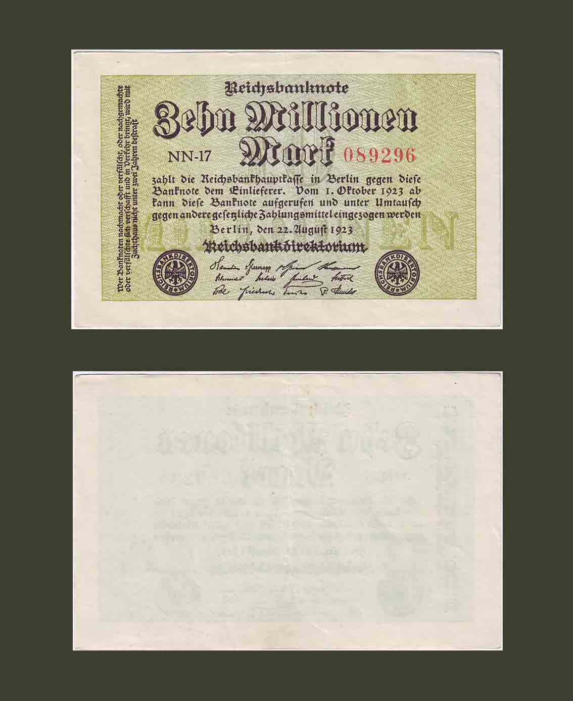 Germany 10 Million Marks P106a XF