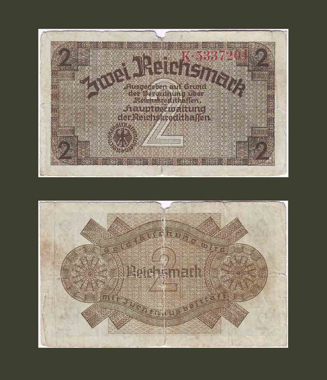 Germany 2  Reischsmark PS-R137a VG