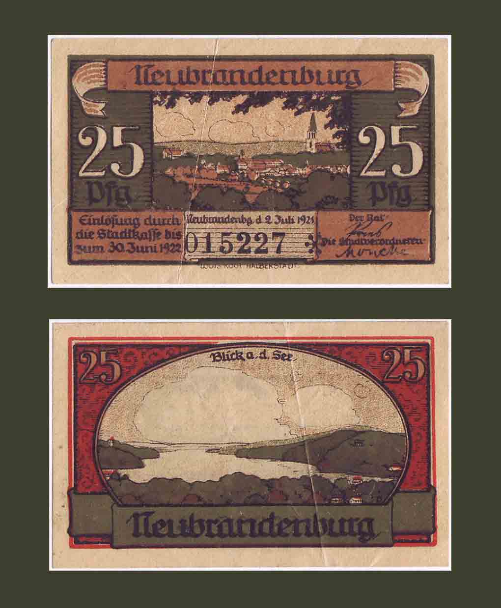 Գերմանիա Neubrandenburg 25 փֆեննիգ 1921 XF