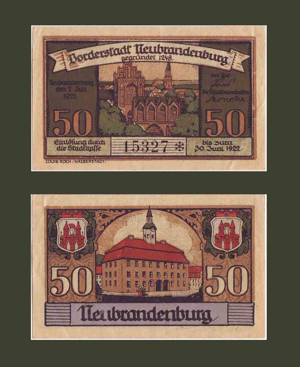 Գերմանիա Neubrandenburg 50 փֆեննիգ 1921 XF