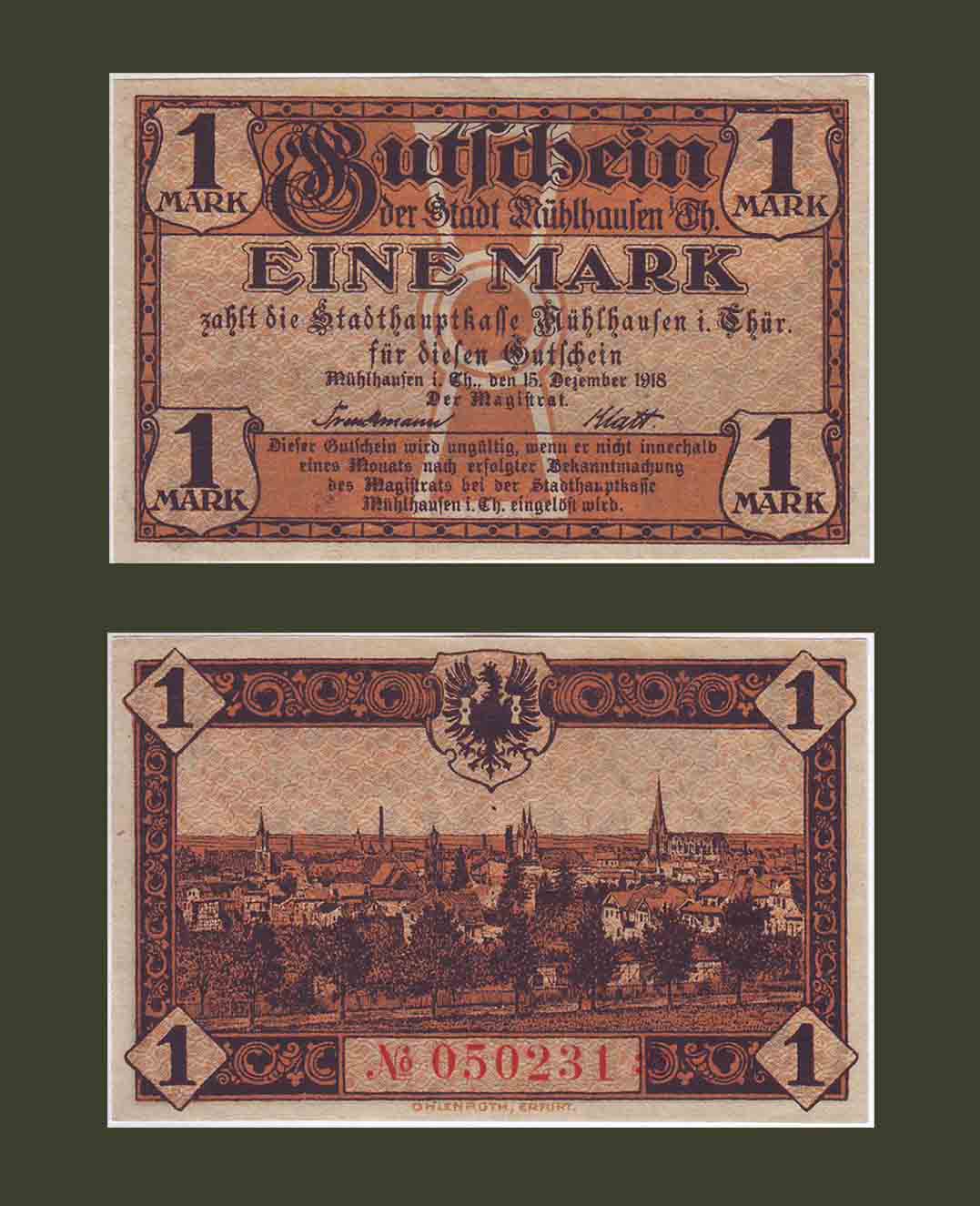 Գերմանիա Muhlhausen 1 մարկ 1918 UNC