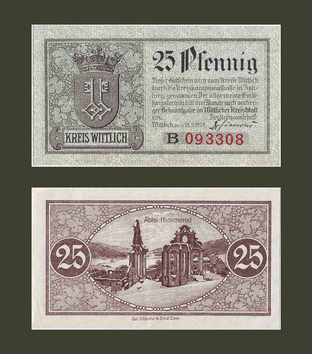Գերմանիա Wittlich 25 փֆեննիգ 1919 UNC