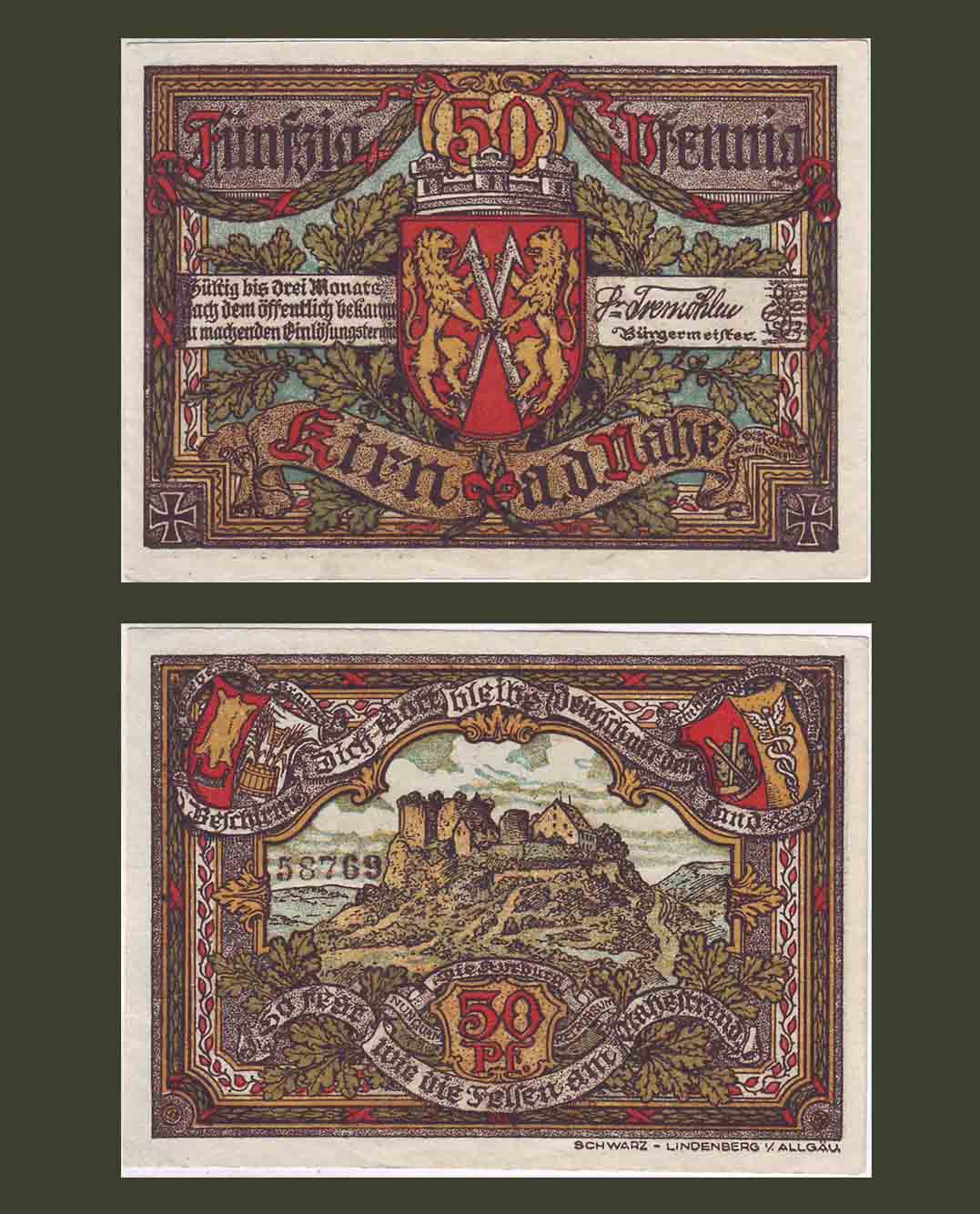 Գերմանիա Notgeld 50 փֆեննիգ UNC