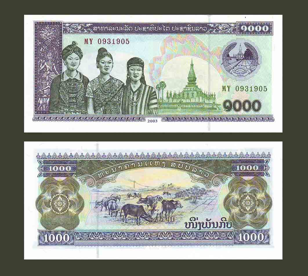 Laos 1000 Kip 2003 P32Ab UNC