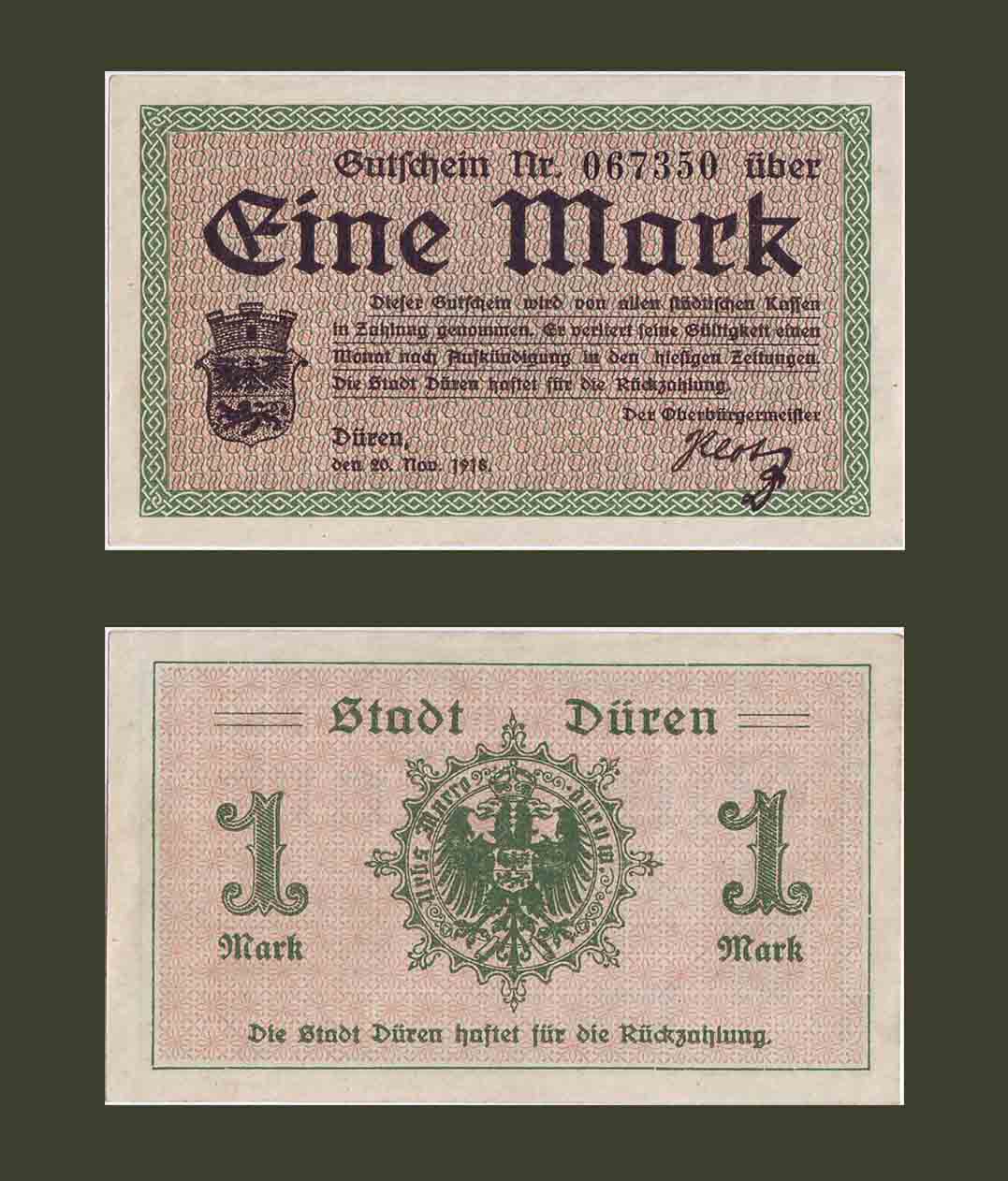 Գերմանիա DÜREN 1 մարկ 1921 UNC