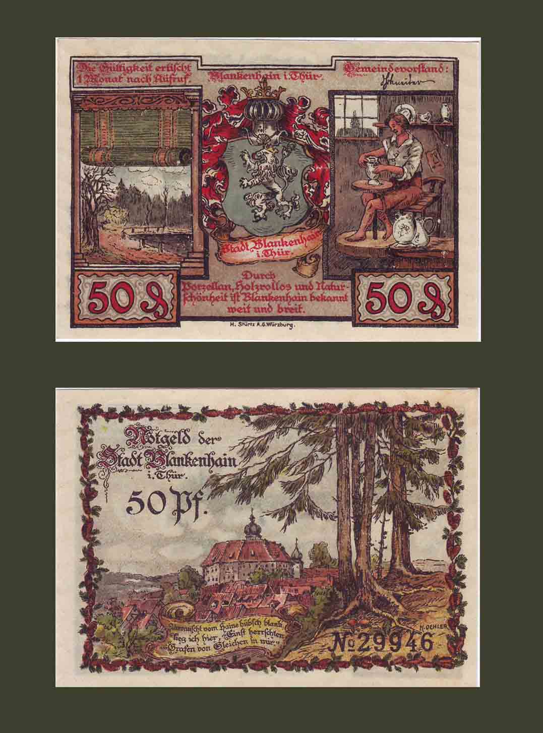 Գերմանիա Blankenhain 50 փֆեննիգ 1921 UNC