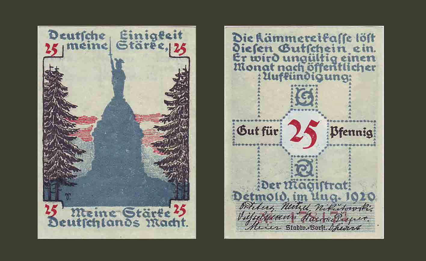 Գերմանիա Detmold 25 փֆեննիգ 1920 UNC