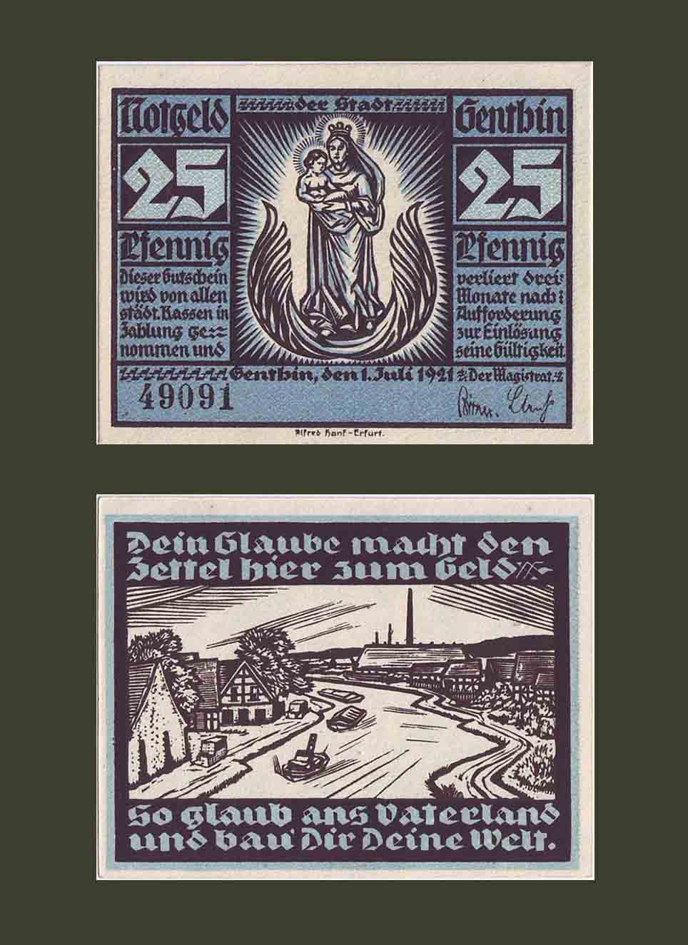 Germany Gentbin 25 pfennig 1921 UNC