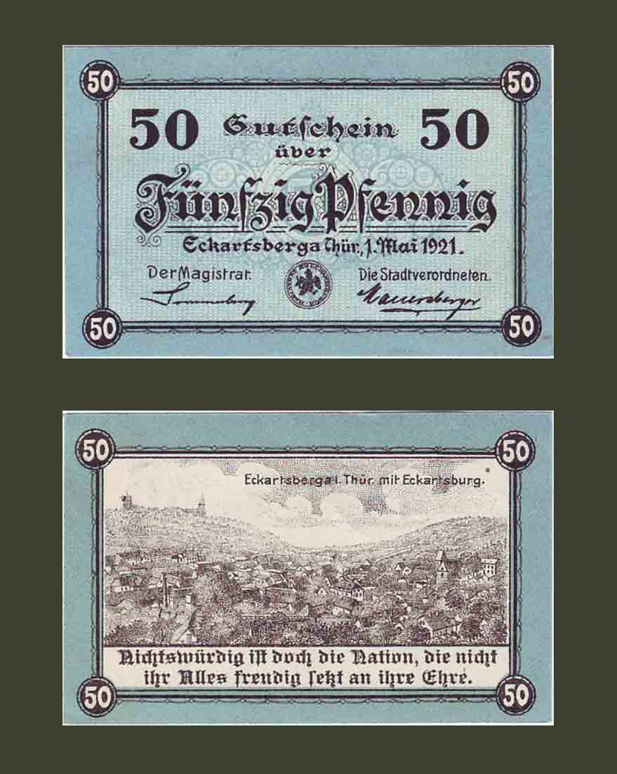 Germany Eckartsburg 50 pfennig 1921 UNC