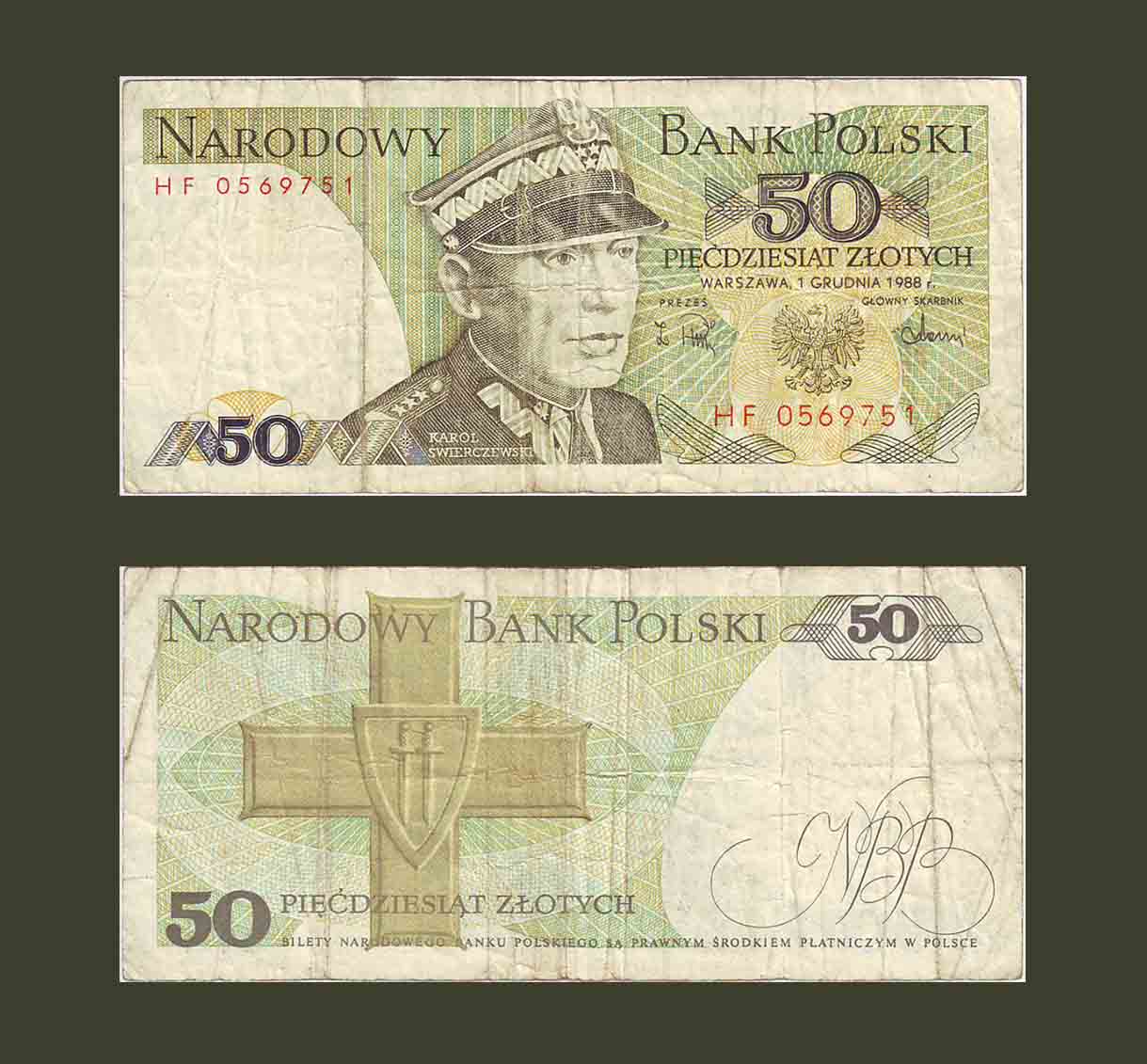 Poland 50 Zlotych 1988 P142c F