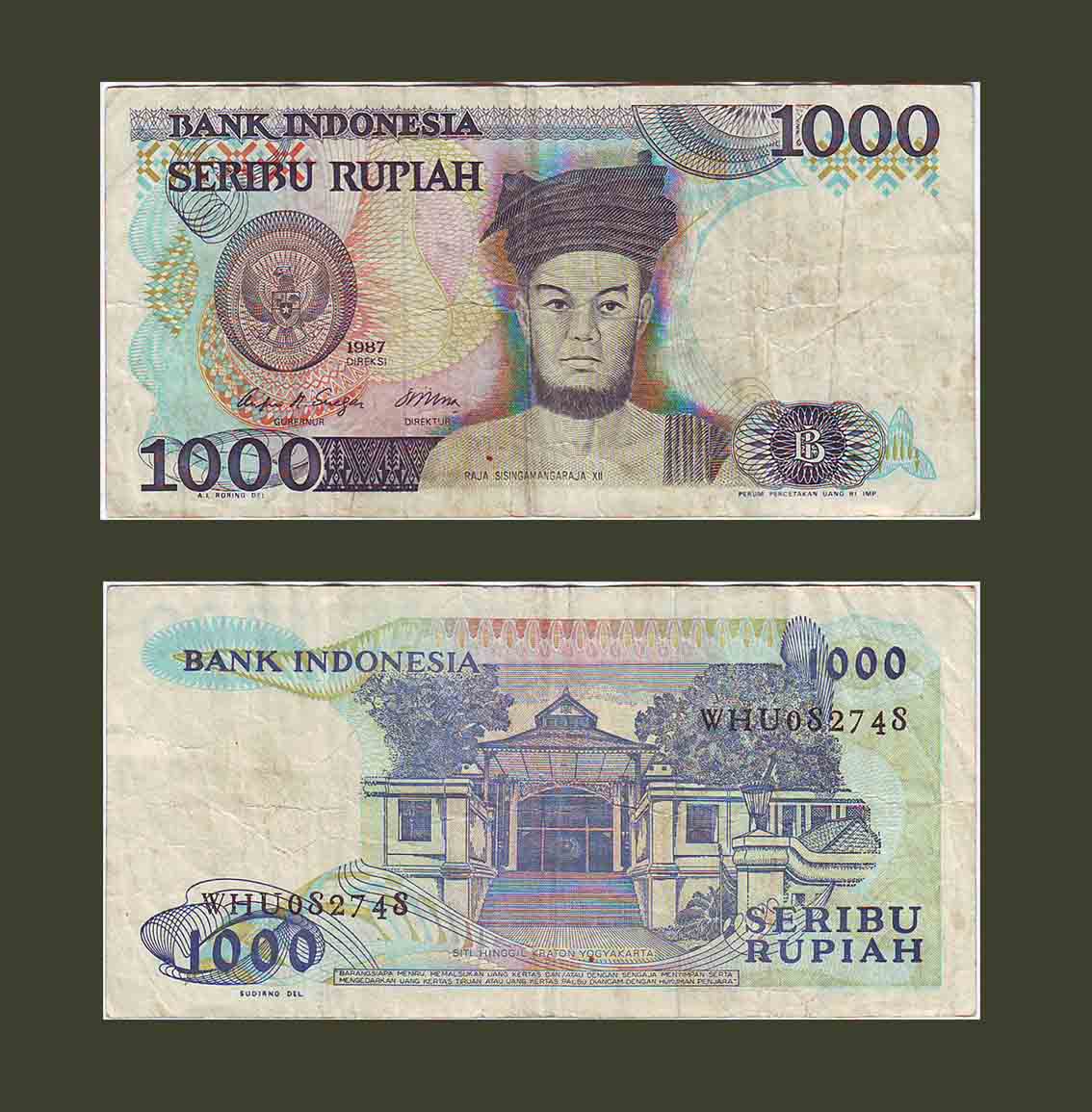 Indonesia 1000 Rupiah 1987 P124a VF