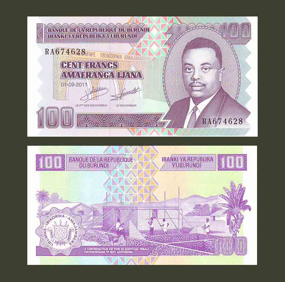 Burundi 100 Francs 2011 P44 UNC