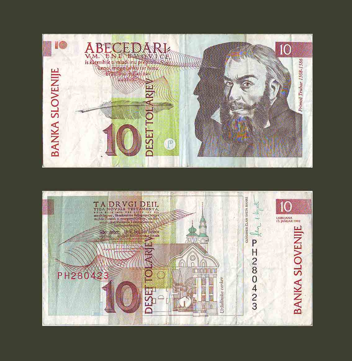 Slovenia 10 Tolarjev 1992 P11 VF