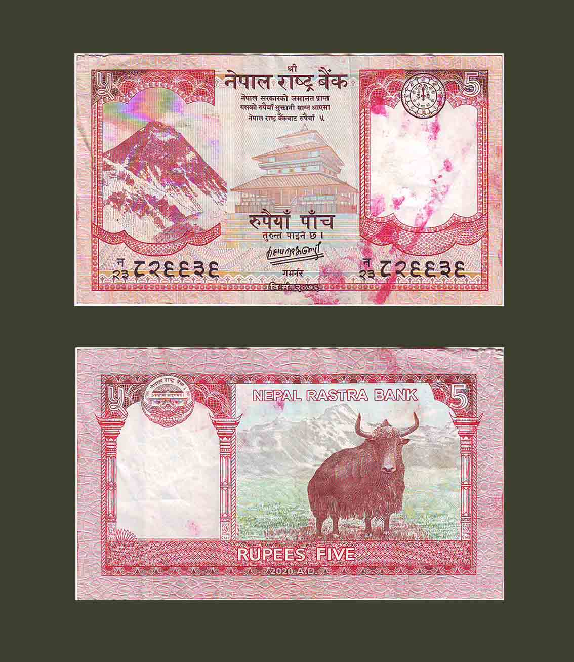 Nepal 5 Rupees 2017 P76 F-VF