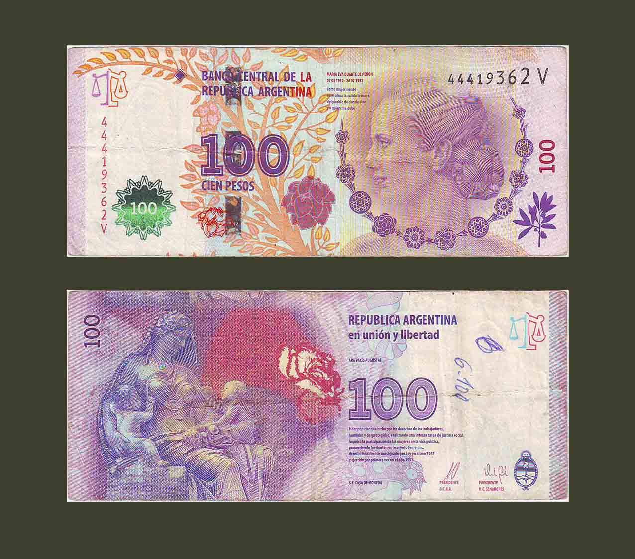 Argentina 100 Pesos 2012 P358 VF