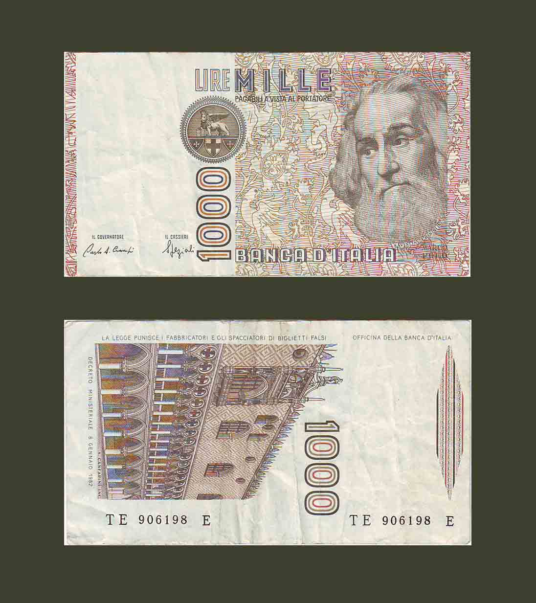 Italy 1000 Lire 1982 P109 VF