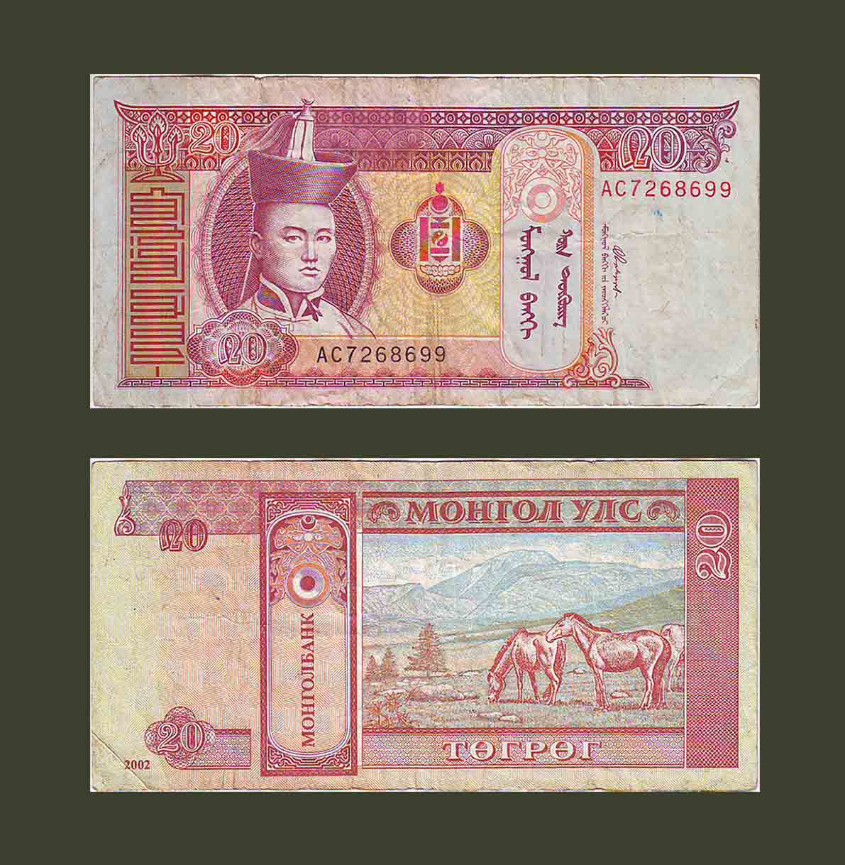 Mongolia 20 Tugrik 2002 P63b VF
