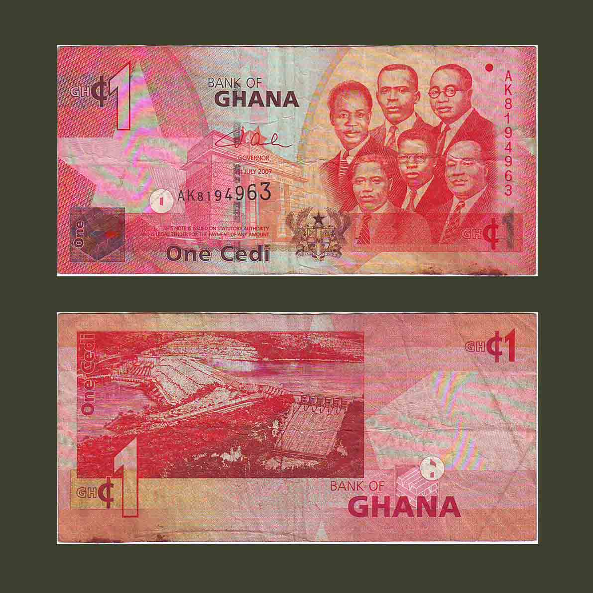 Ghana 1 Cedi 2007 P37b VF