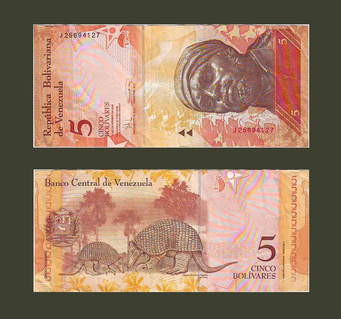 Venezuela 5 Bolivares 2008 P89 VF-XF
