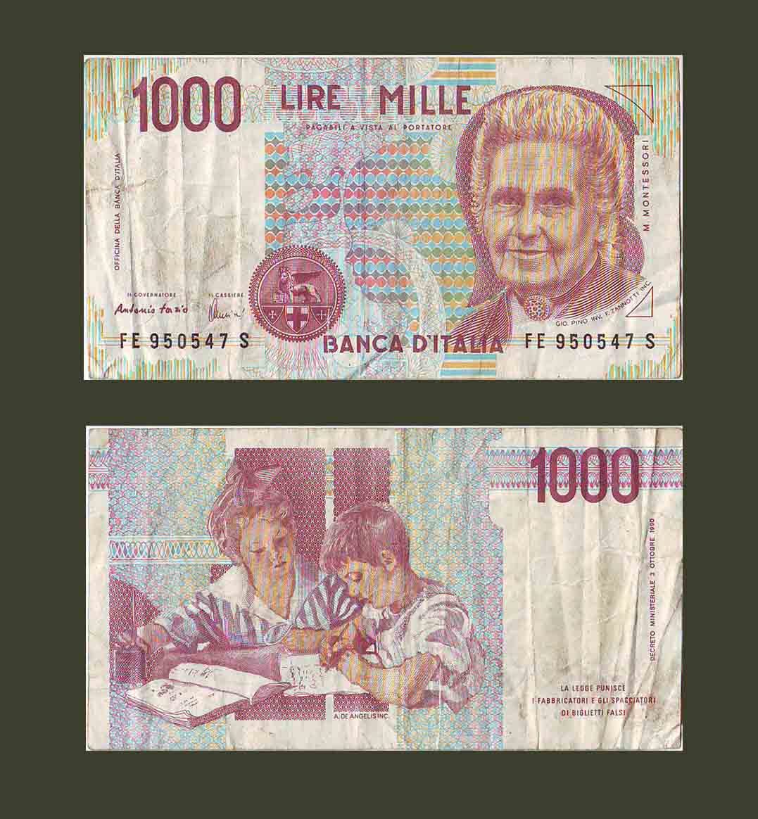 Italy 1000 Lire 1990 P114 VF