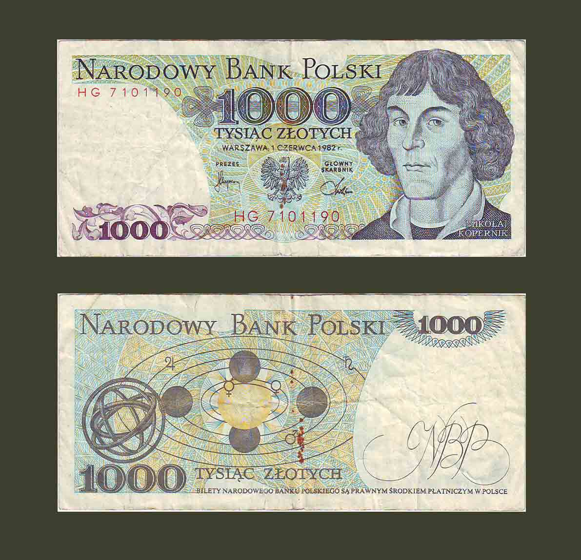 Poland 1000 Zlotych 1982 P146 VF