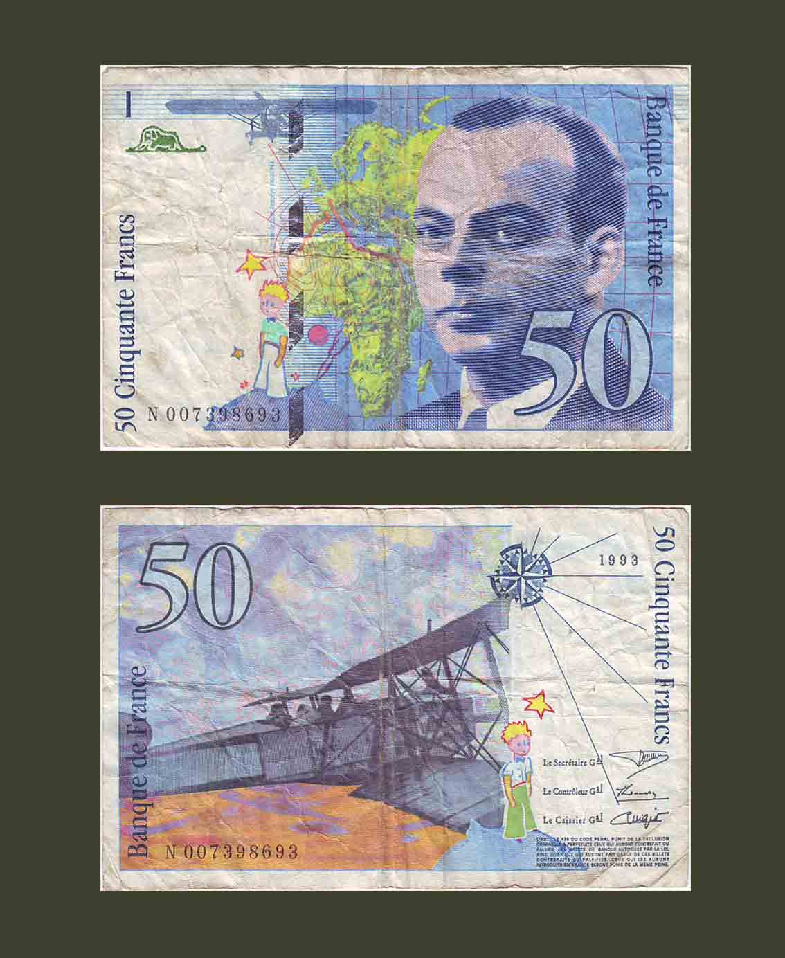 Франция 50 франков 1993 P157b F