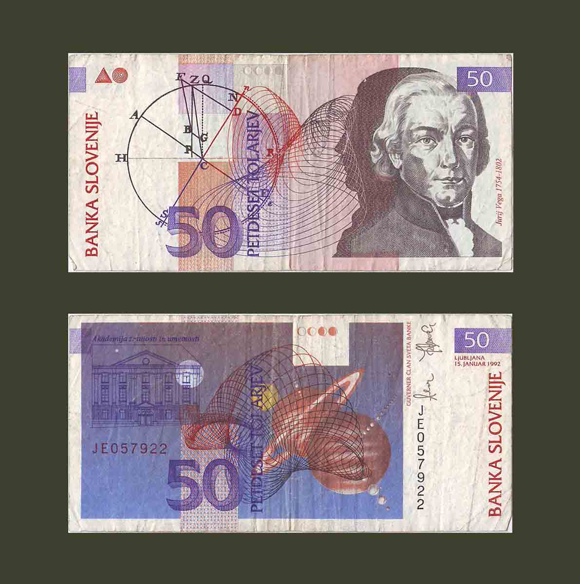 Slovenia 50 Tolarjev 1992 P13 VF+
