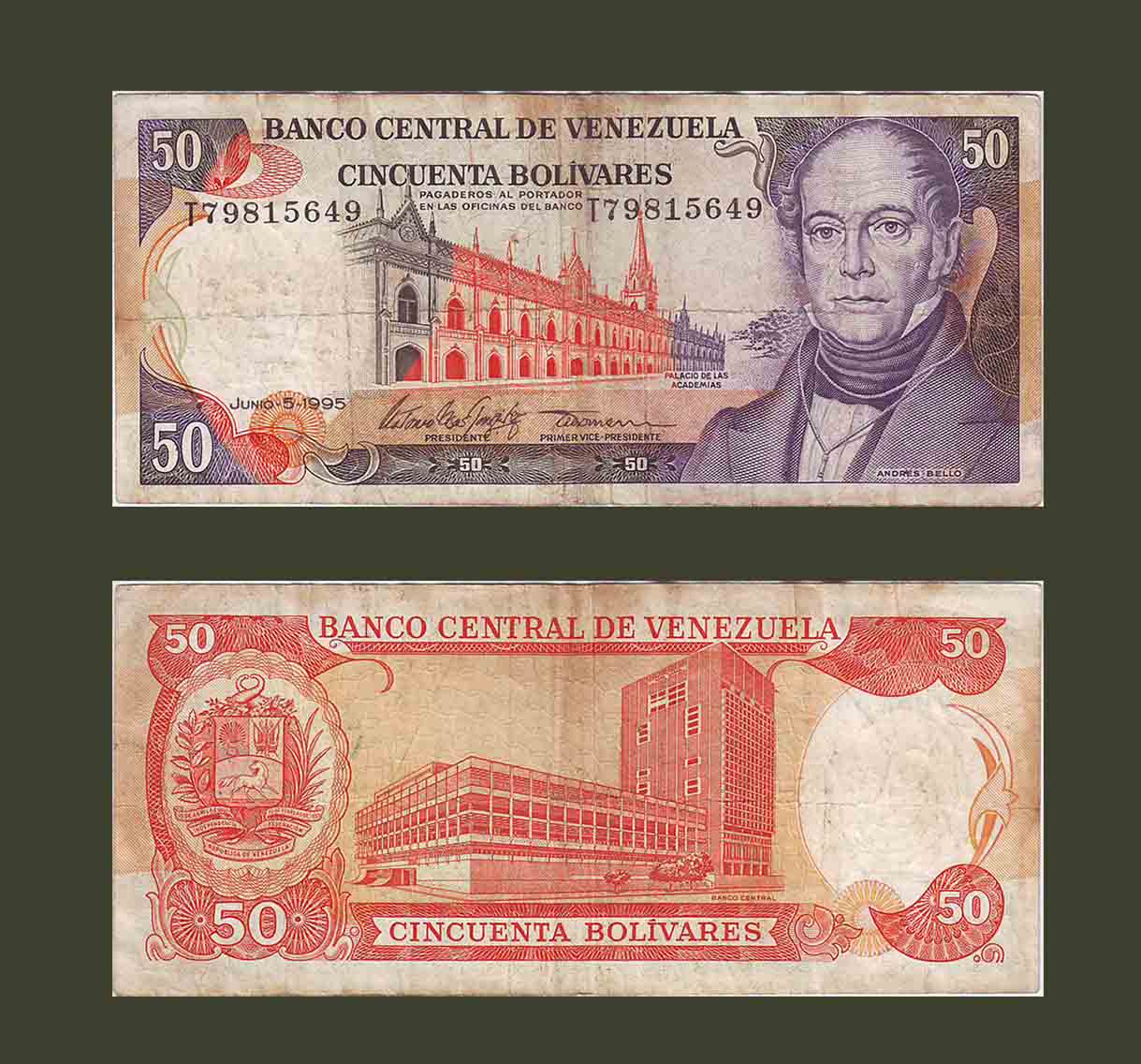 Venezuela 50 Bolivares 1995 P65e VF