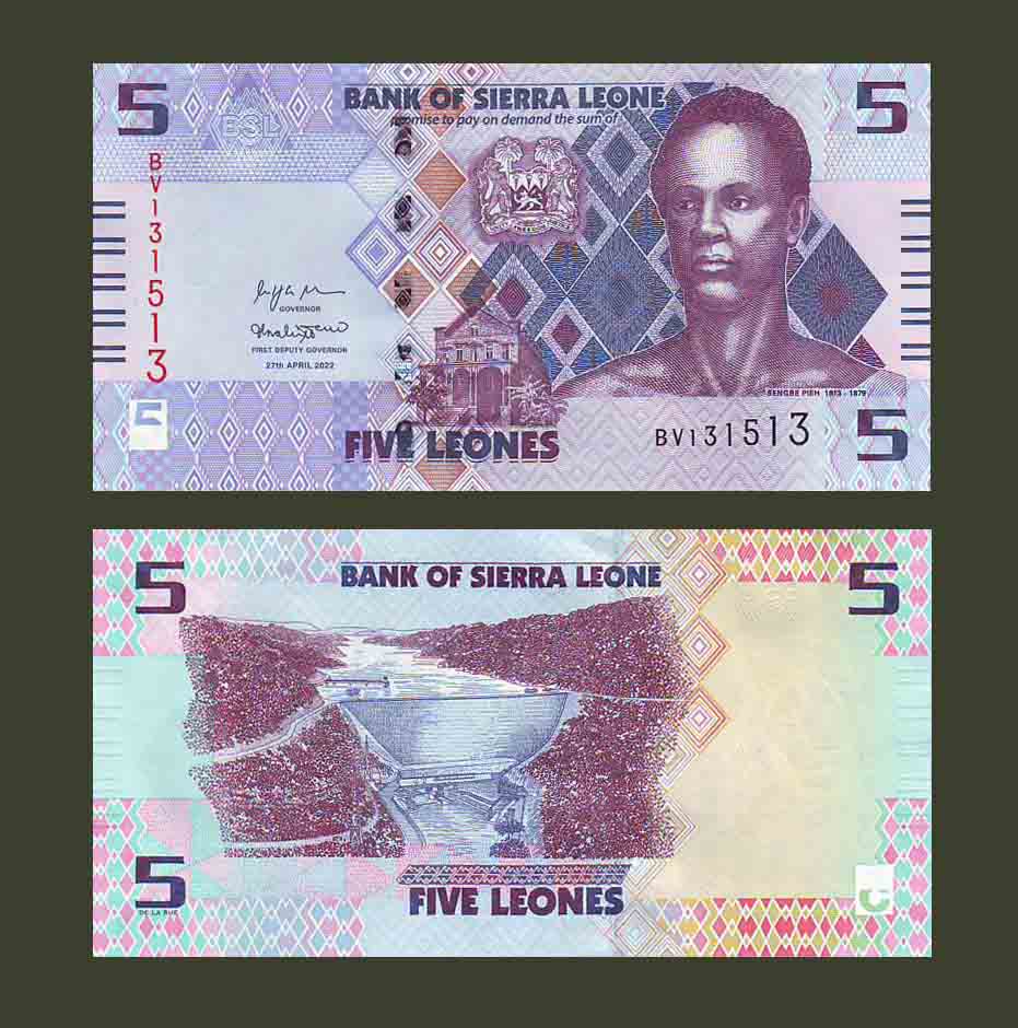 Sierra Leone 5 Leones 2022 P36 UNC