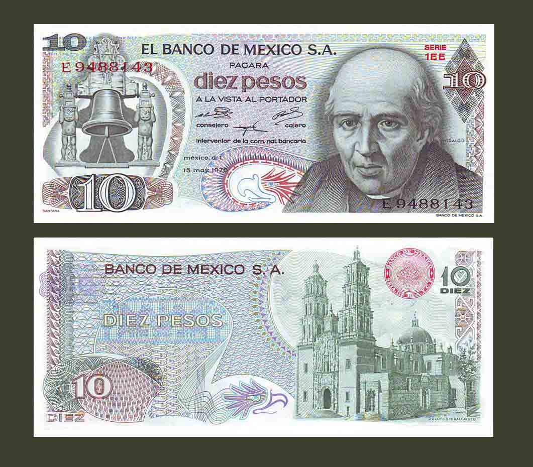 Mexico 10 Pesos 1975 P 63h UNC