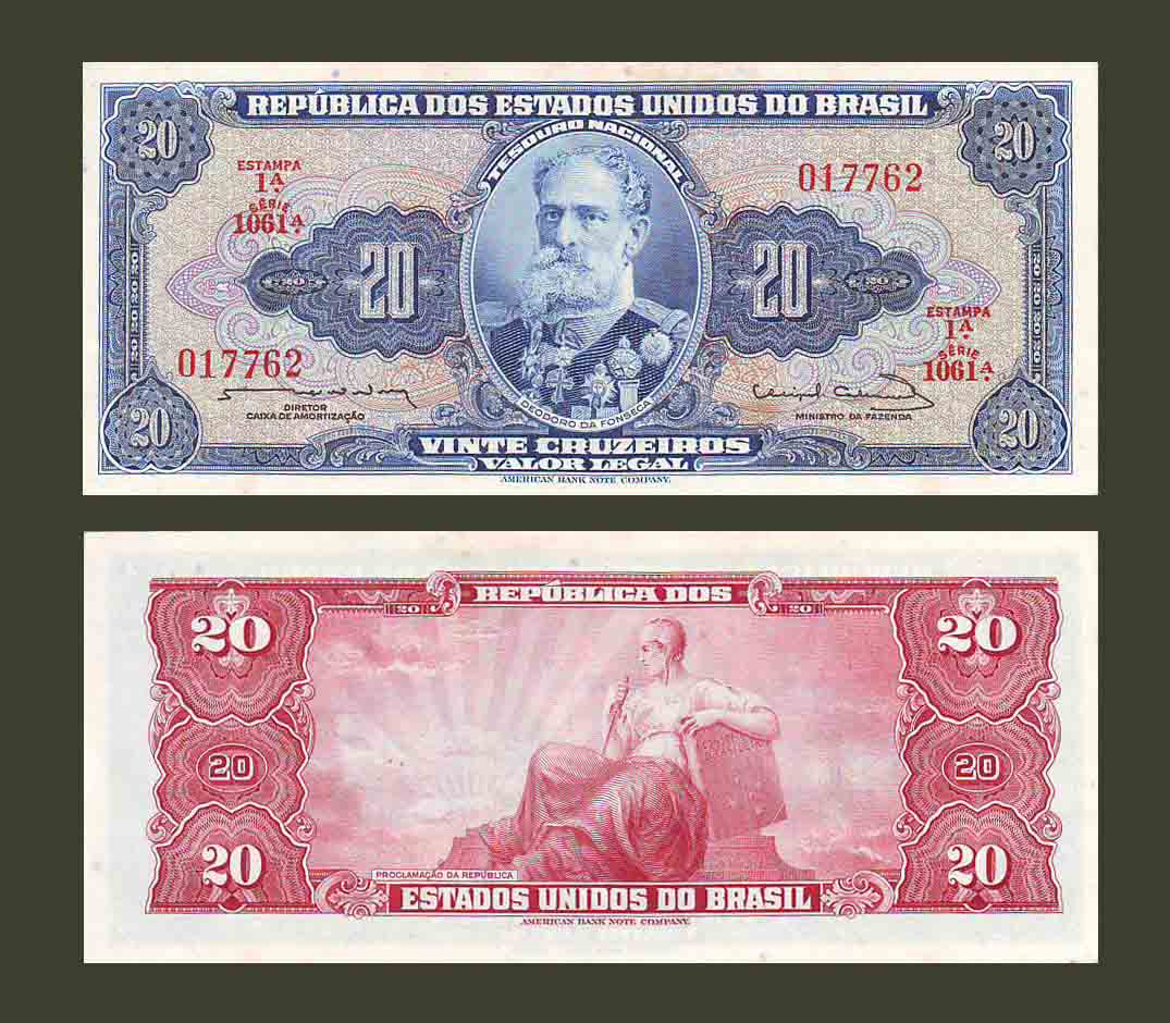 Brazil 20 Cruzeiros 1955 P168b UNC