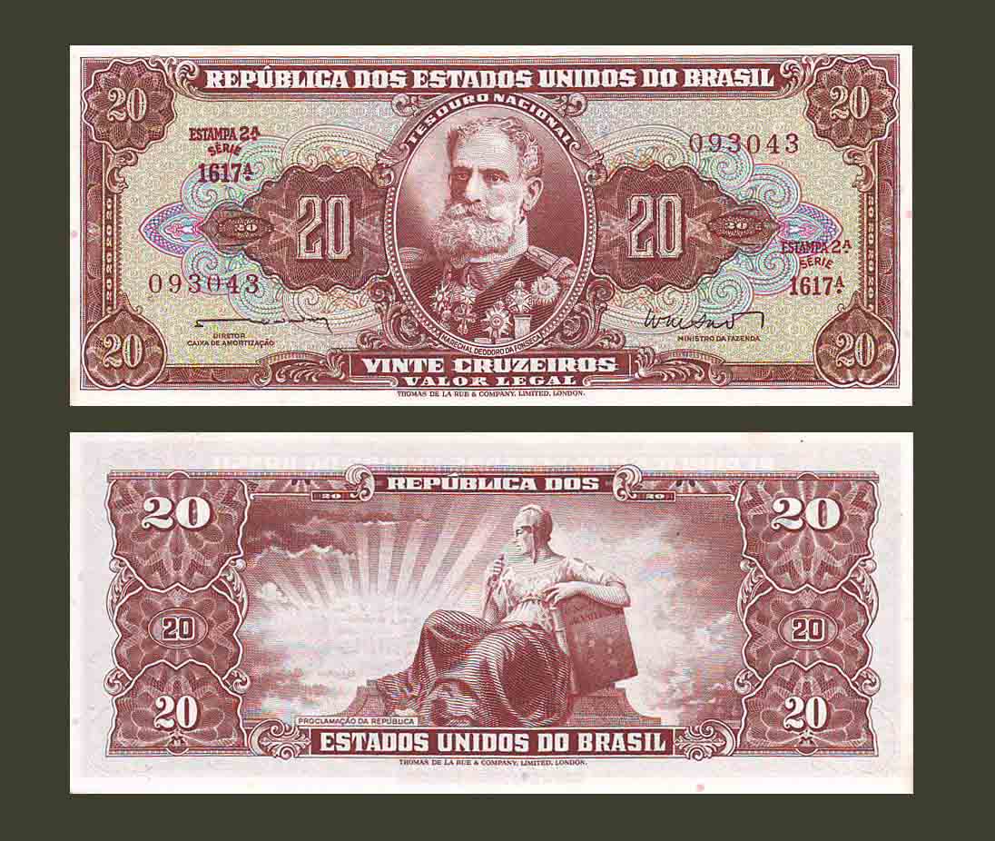 Brazil 20 Cruzeiros 1962 P178 UNC