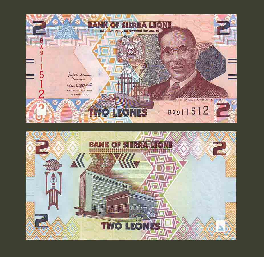 Sierra Leone 2 Leones 2022 P35 UNC