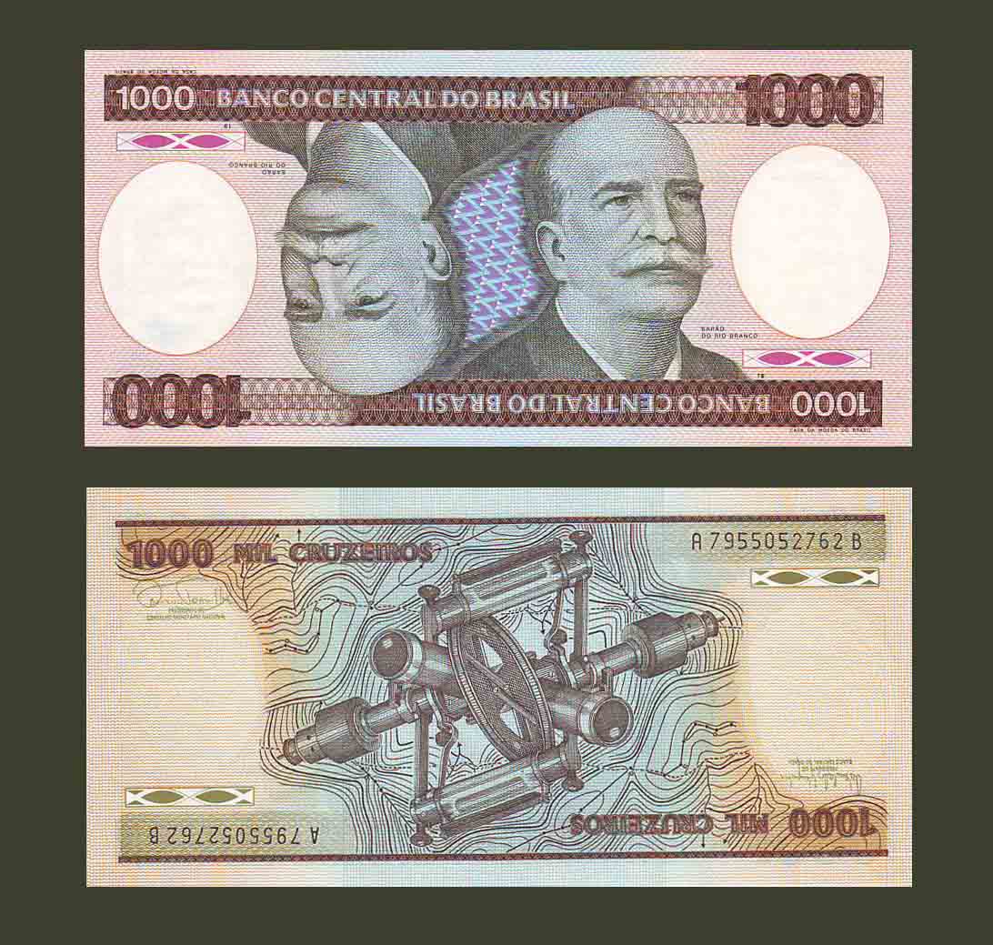 Brazil 1000 Cruzeiros 1985 P201c UNC
