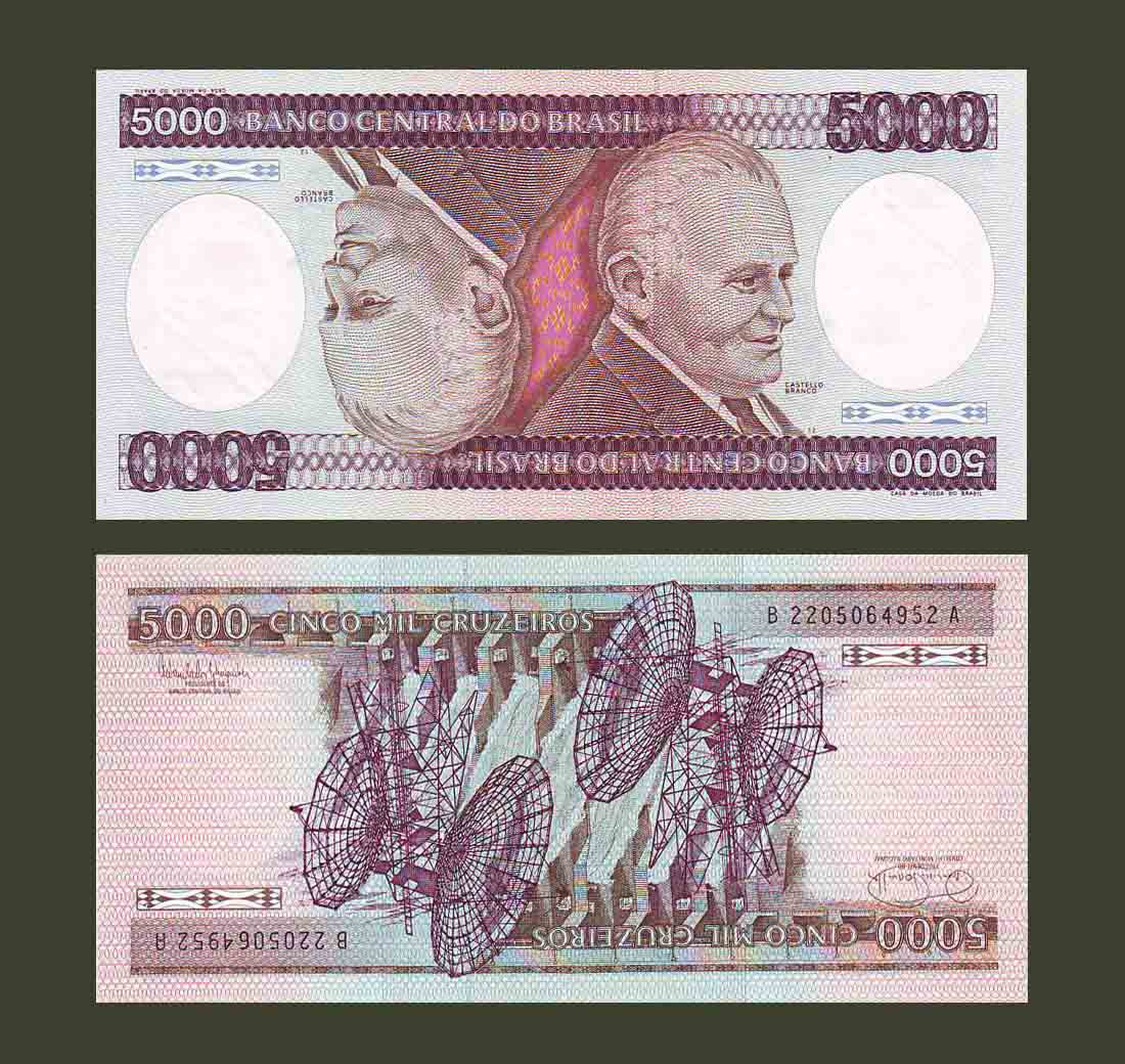 Brazil 5000 Cruzeiros 1985 P202d UNC