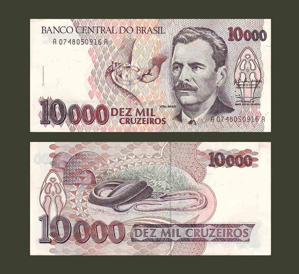 Brazil 10000 Cruzeiros 1991 P233a UNC