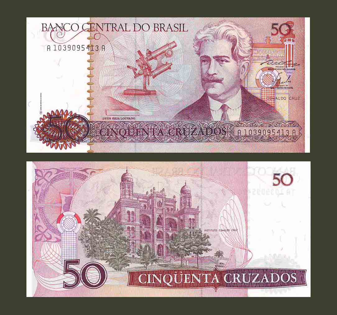 Brazil 50 Cruzados 1986 P210a UNC