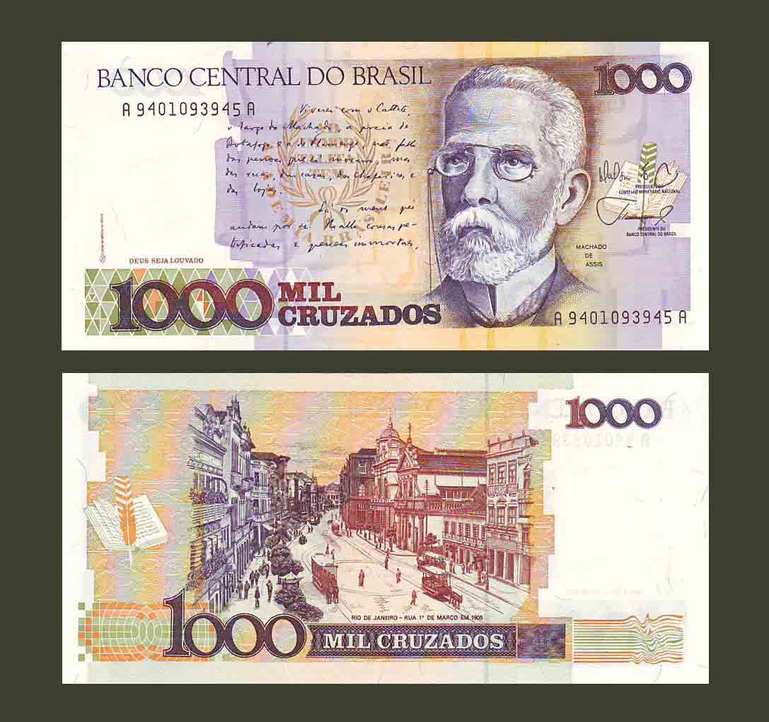 Brazil 1000 Cruzados 1988 P213b UNC