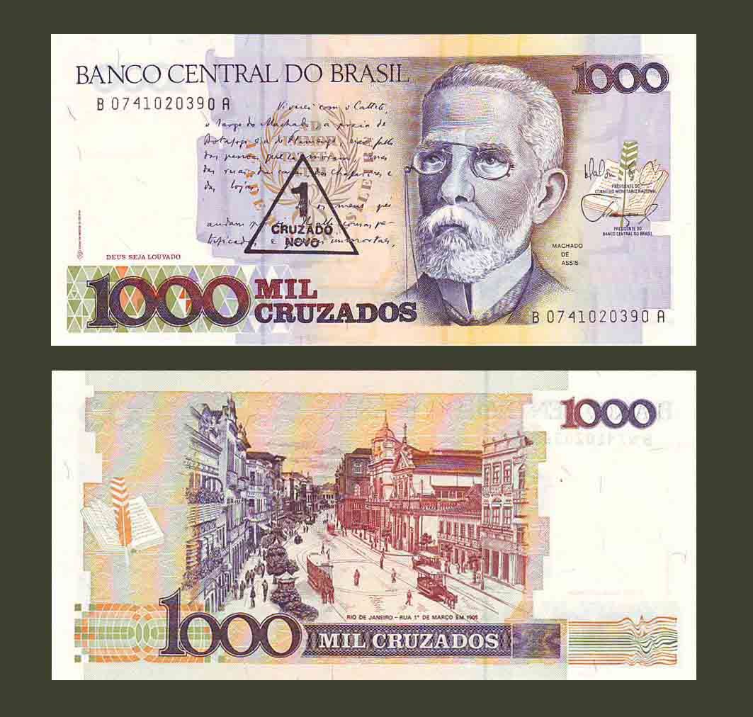 Brazil 1000 Cruzados 1989 P216b UNC