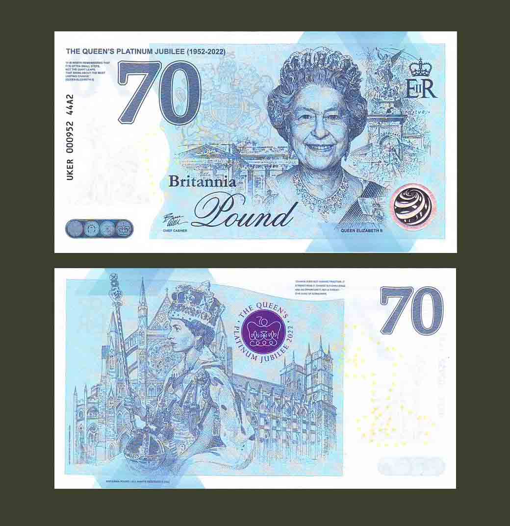 Britania 70 Pounds 2022 UNC Fantastic Commemorative Issue