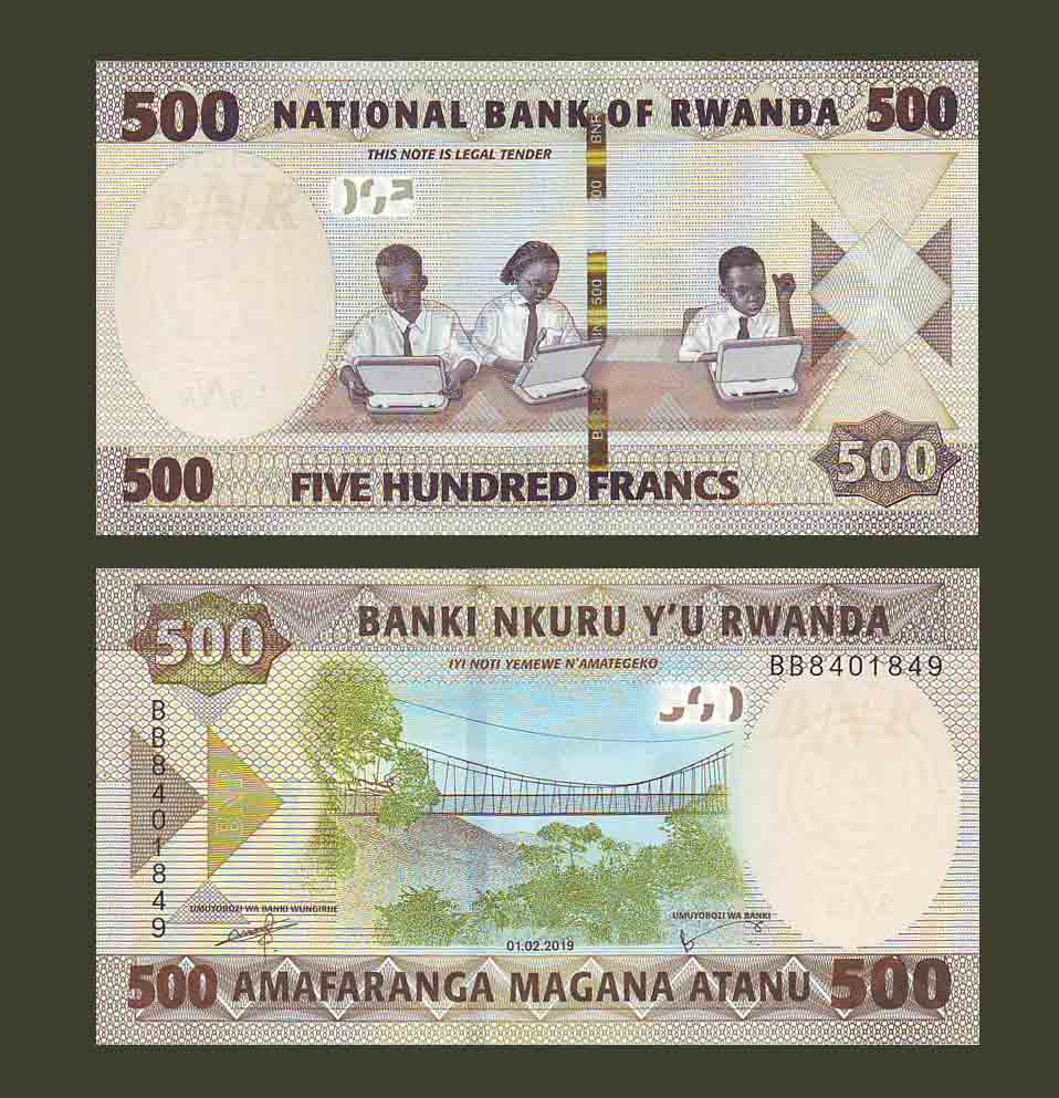 Rwanda 500 Francs 2019 P42 UNC