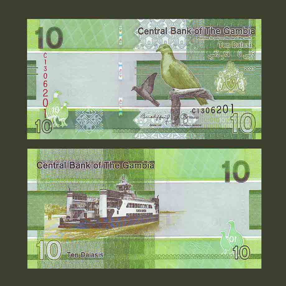 Gambia 10 Dalasis 2023 P38 UNC