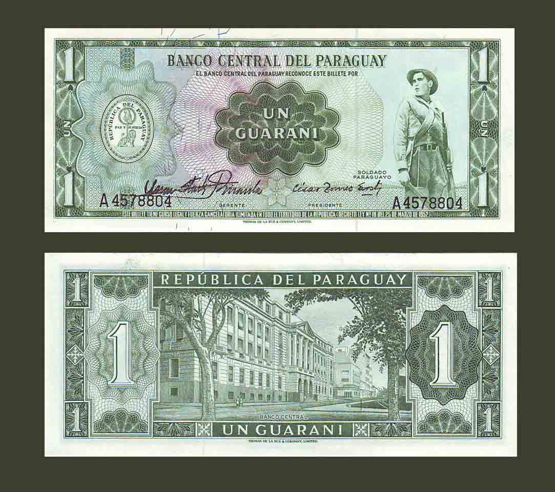 Paraguay 1 Guarani 1952 P192 UNC