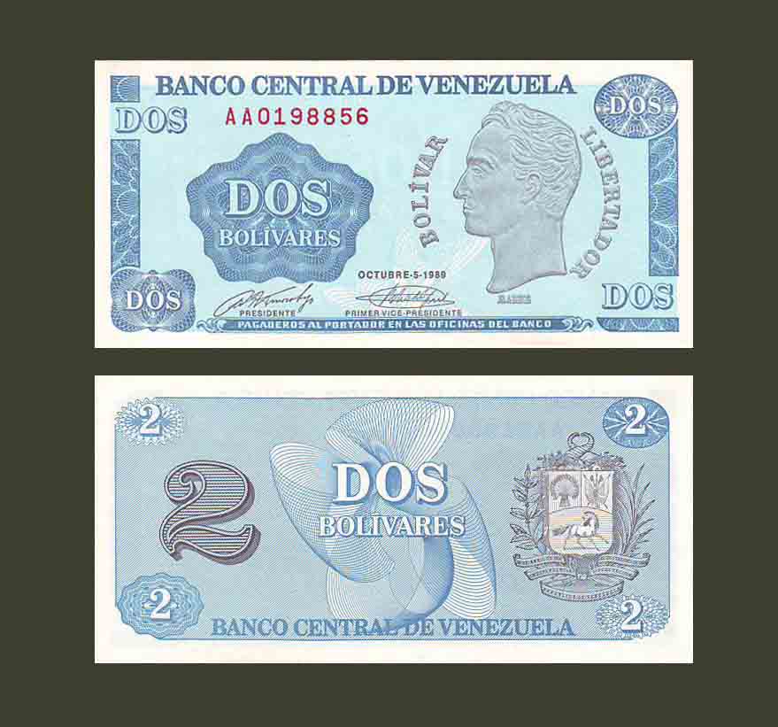 Venezuela 2 Bolivares 1989 P69 UNC